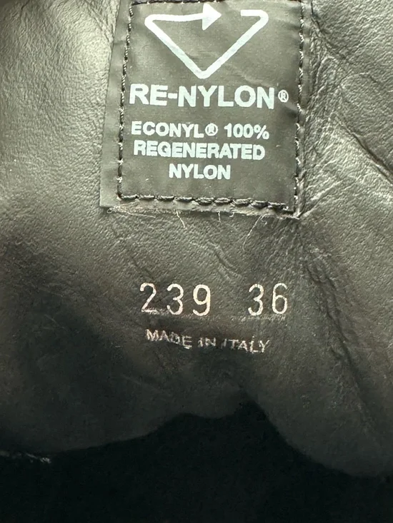 Prada Re-nylon Brixxen leather booties Black Lace-Up Chunky Lug Heel Boots sz36 - Picture 7 of 17